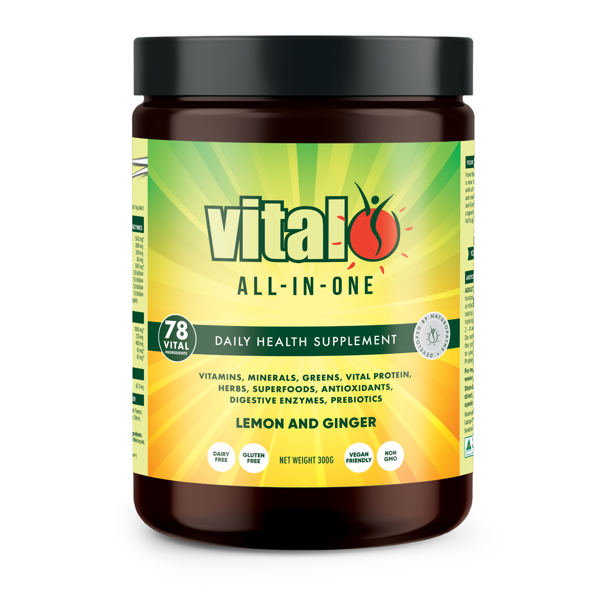 Vital All-In-One Daily Health Supplement - Lemon and Ginger